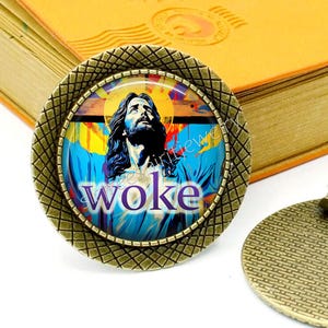 Jesus ist Woke Schmuck, Religion, christlicher Schmuck, Pro Democracy, Woke, Antifaschismus, demokraten, Wahl 2024, Harris/Walz, Demokrat