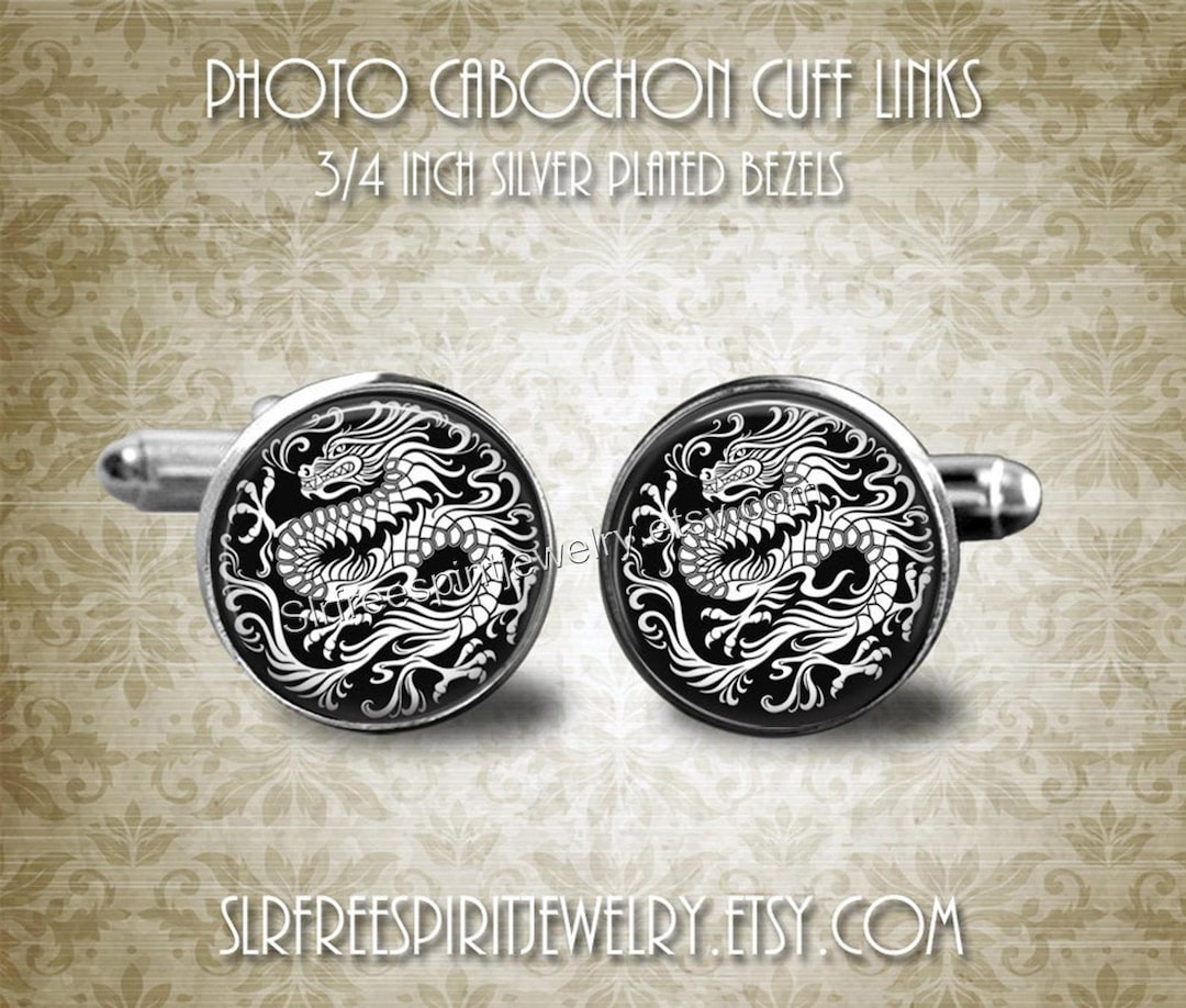 Chinese Dragon Cuff Links, Ancient Chinese Legends, Powerful, Energy