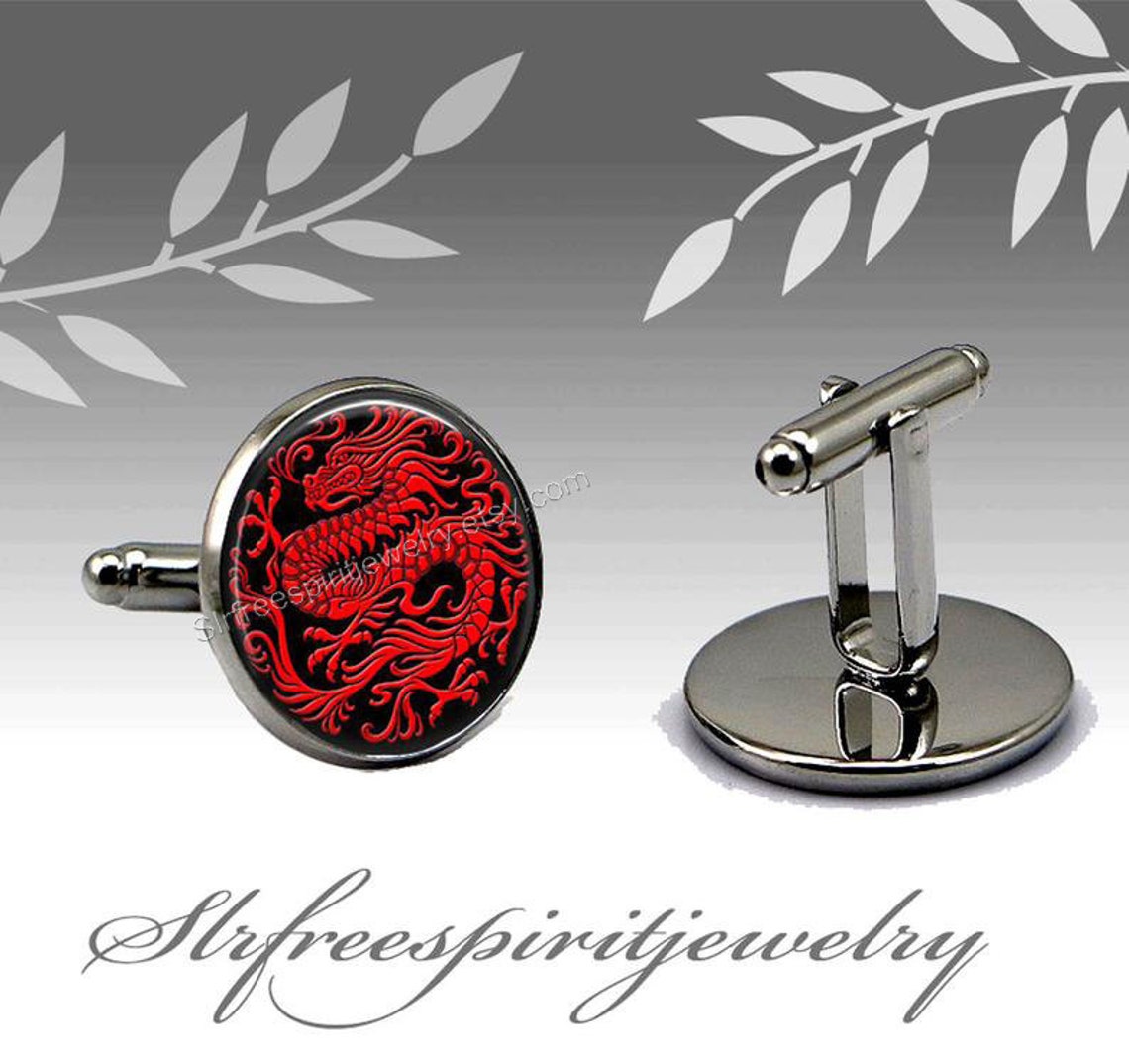 Chinese Dragon Cuff Links, Ancient Chinese Legends, Powerful, Energy