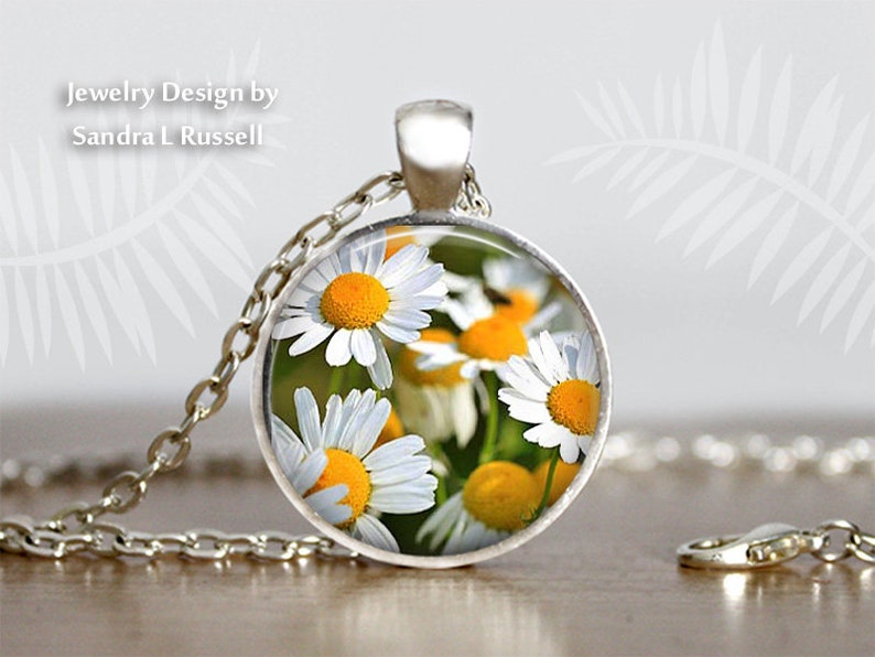 White Daisy Jewelry Summer Accessory Flowers floral Necklace Daisy Earrings photo image jewelry Necklace sets gift for women