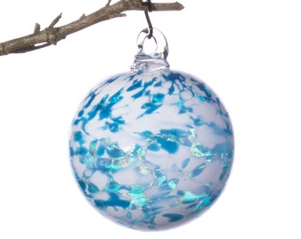 Blown Glass Ornament - sky blue