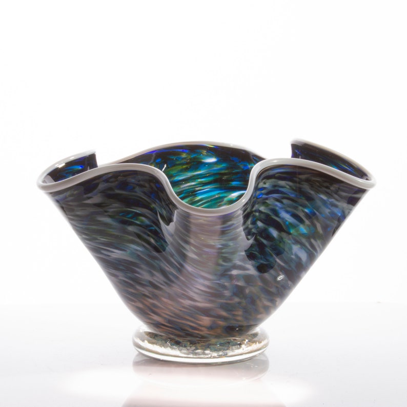 Blown Glass Bowl Aurora Blown Glass Bowl Art Glass Bowls Etsy
