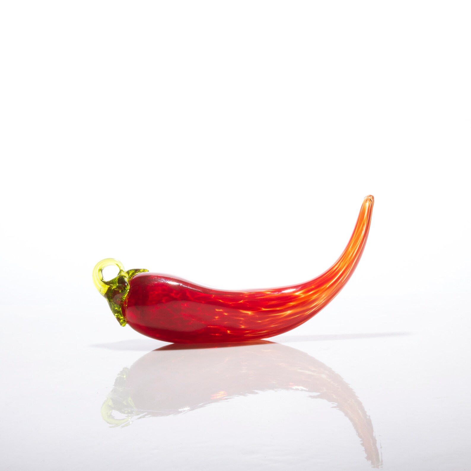 Blown Glass Chili Pepper Deep Red, Hand Blown Glassware, Blown Glass