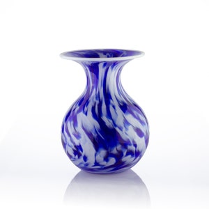 Hand blown glass bud vase - Cobalt Mix - Perfect for a small flower arrangement or beautiful centerpiece.