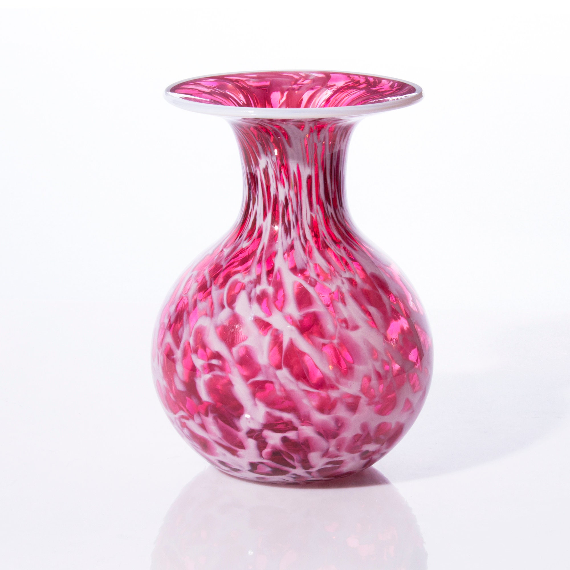 Hand Blown Vase Pink Wisp Bud Vase Vase for Flowers Etsy