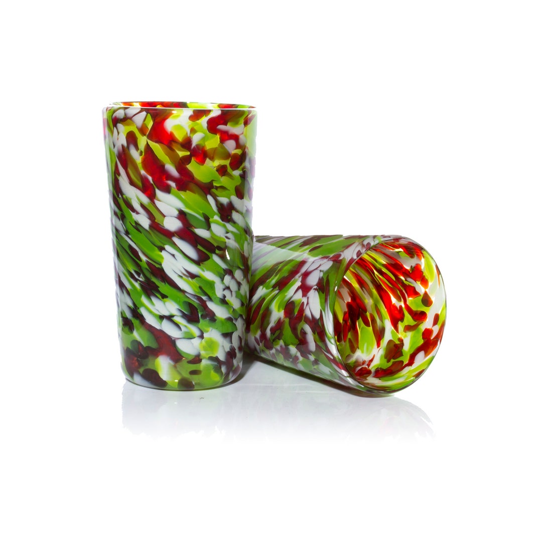 Pint Glass Holiday Handmade Beer Glass Hand Blown Glassware Hand Blown