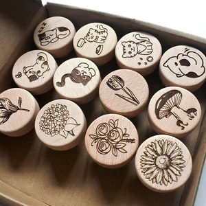 Personalized Wooden Drawer Knobs ,size 3.5cm 4cm 5cm for Nursery Room, Round Cabinets Knobs Pulls for Kitchen and Closet zdjęcie 9