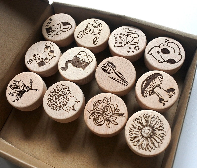 Personalized Wooden Drawer Knobs ,size 3.5cm 4cm 5cm for Nursery Room, Round Cabinets Knobs Pulls for Kitchen and Closet zdjęcie 9