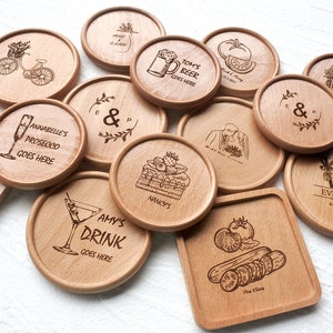 Personalized engraved coasters with groove custom made for wedding gift housewarming bridal shower couple anniversary gift, Coaster gift