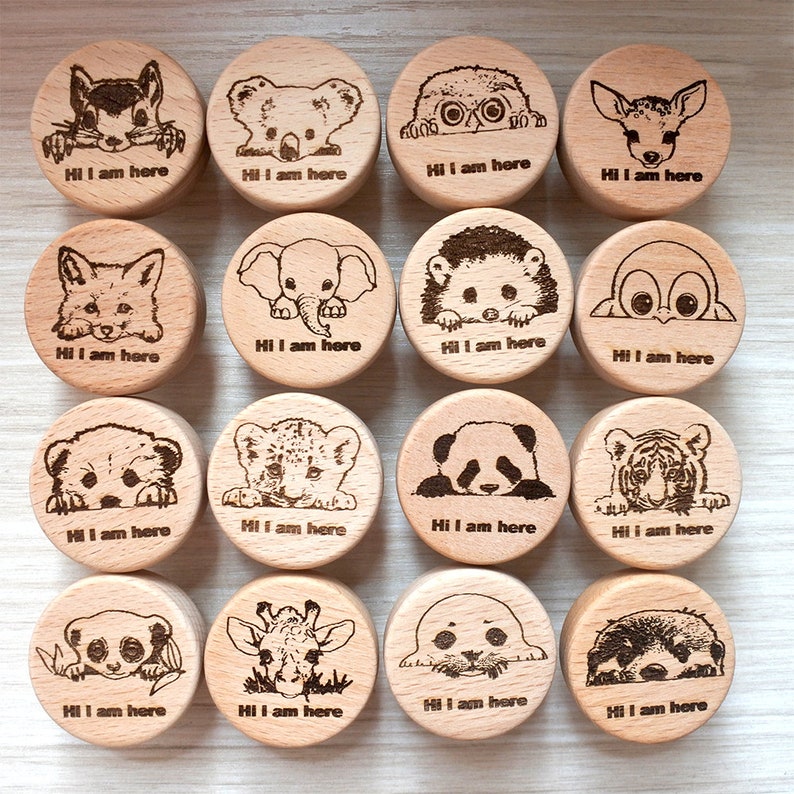 Personalized Wooden Drawer Knobs ,size 3.5cm 4cm 5cm for Nursery Room, Round Cabinets Knobs Pulls for Kitchen and Closet zdjęcie 8