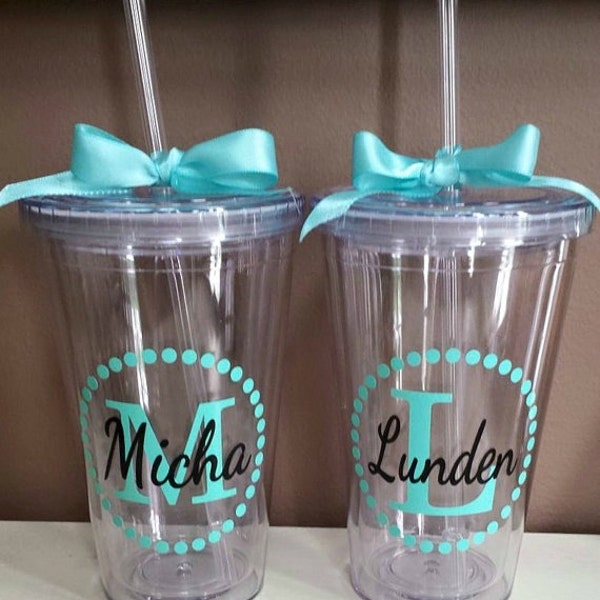 Personalized Monogram Tumbler Vinyl Decal - DIY - Stickers ** Vinyl Only, No Tumbler ** Fits 16oz Tumbler