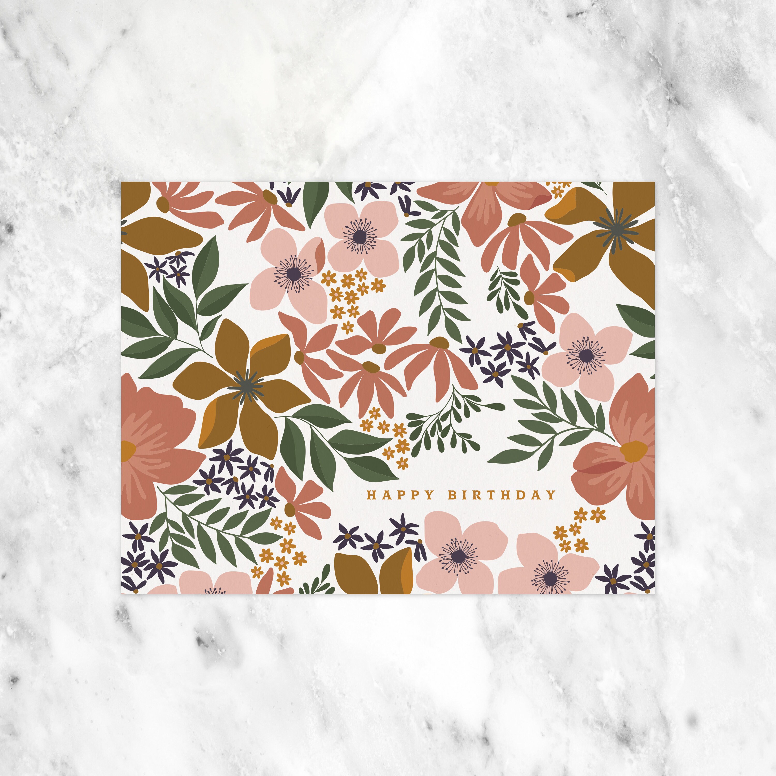 Floral Printable Birthday Card Instant Download - Etsy