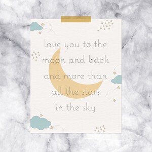 Love you to the Moon Printable Art 8x10