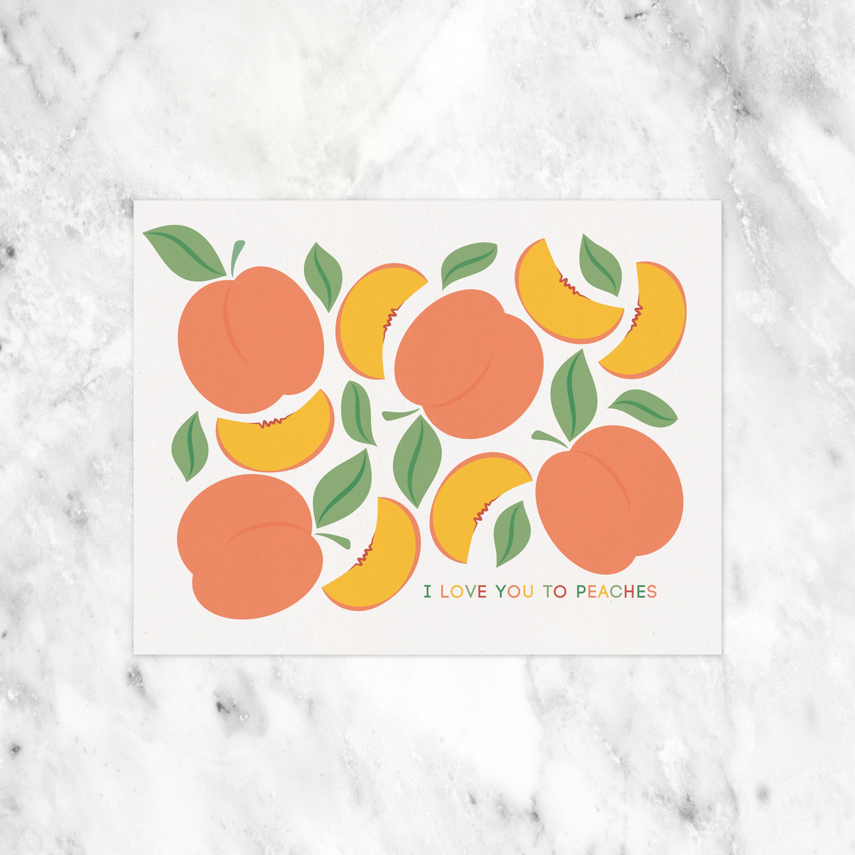 Peaches i Love You to Peaches Printable Valentine Card Instant Download