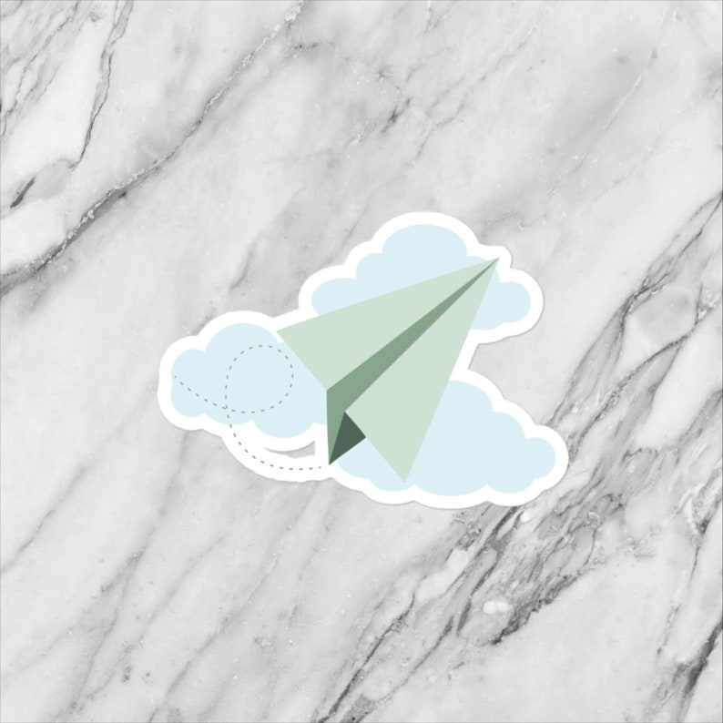 Soaring Paper Airplane Vinyl Sticker - Etsy