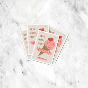 Crème glacée « Vous avez entendu la boule ? Vous êtes la plus cool ! PDF imprimable pour la Saint-Valentin