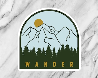 Wander Mountains and Forest Vinyl Sticker