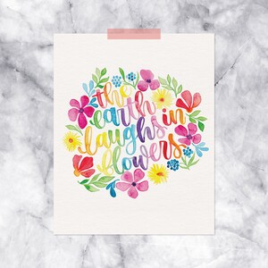 The Earth Laughs in Flowers Hand Watercolored Print