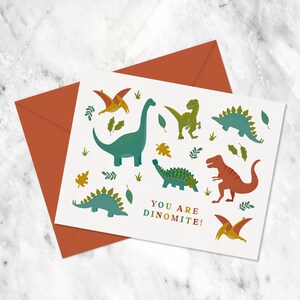 Dinossauro "You Are Dinomite" para impressão de cartão de dia dos namorados/aniversário/para todas as ocasiões, download instantâneo