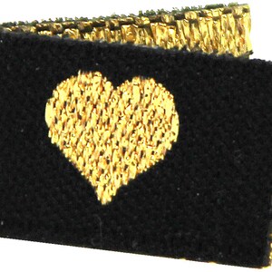 Woven labels Textile labels folded heart without taffeta image 10