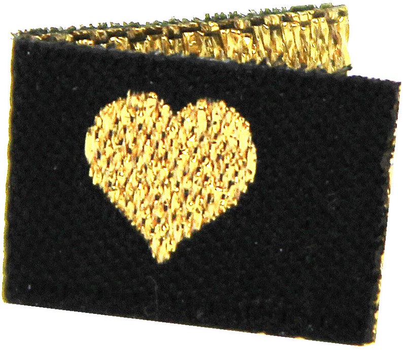 Woven labels Textile labels folded heart without taffeta image 10