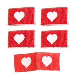 Woven labels Textile labels folded heart without taffeta image 8