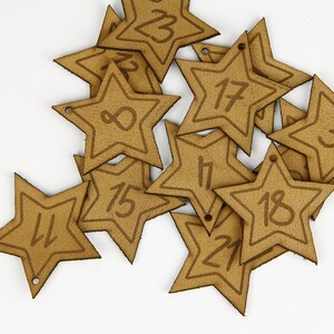 Advent numbers 1-24 &quot;star&quot; in leather