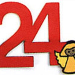 24 Adventskalender-Zahlen zum Aufbügeln, rot image 2