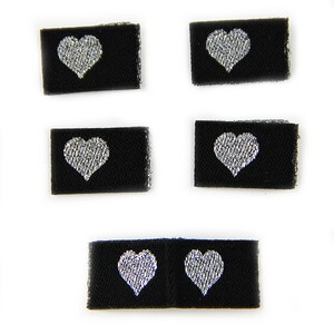 Woven labels Textile labels folded heart without taffeta image 5