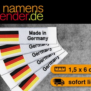 5 Weblabels &quot;Made in Germany&quot; 15 x 60 mm