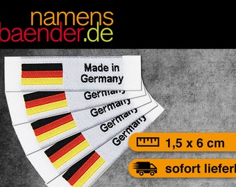 5 Weblabels "Made in Germany" 15 x 60 mm