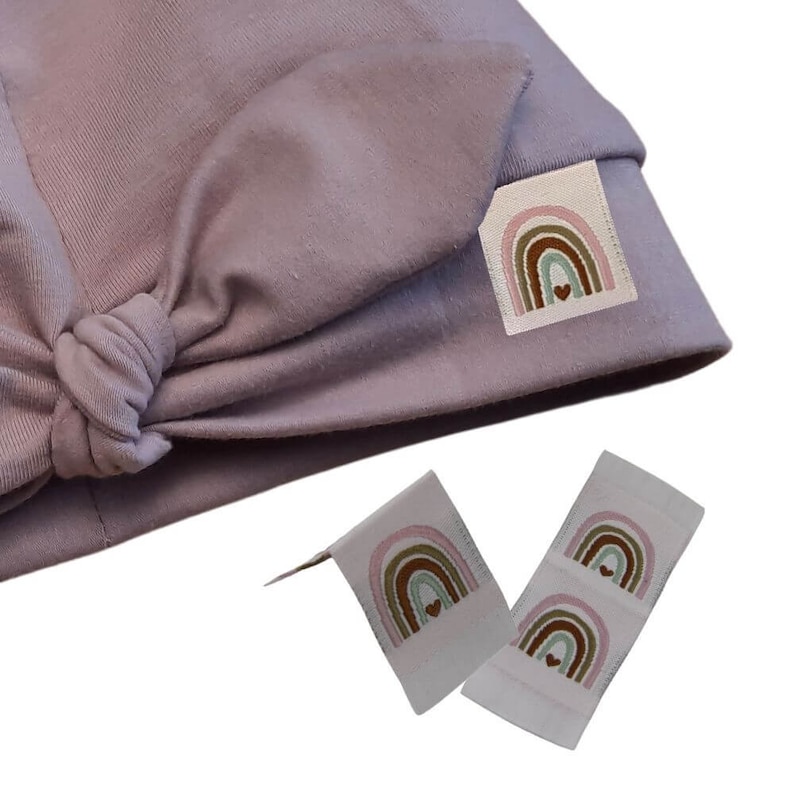 Webetiketten Textiletiketten Regenbogen mit Mittelfaltung, mit oder ohne Taft, Label, Textiletikett Bild 5
