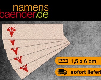 5 Namensbänder zum Selbstbeschriften “Blumen“