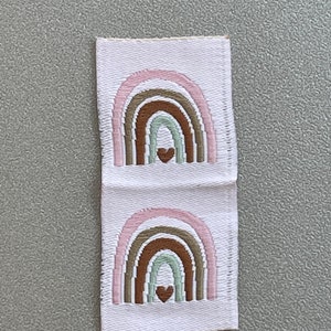 Webetiketten Textiletiketten Regenbogen mit Mittelfaltung, mit oder ohne Taft, Label, Textiletikett Bild 9