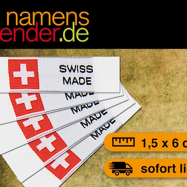 5 weblabels "Swiss made" 15 x 60 mm