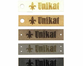 4 Snappap Etiketten &quot;Unikat&quot;, aus veganem Leder