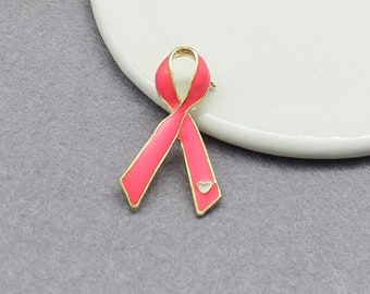 Pink Ribbon Pin, Breast Cancer Pin, Pink Ribbon Tack, Pink Ribbon Brooch, Pink Ribbon Lapel Pin, Breast Cancer Awareness, Hat Pin