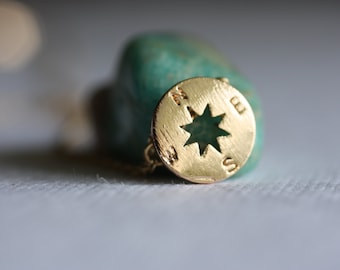 Goldene Kompass Halskette, Kompass Anhänger Halskette, Brautjungfer Geschenk, jeden Tag Halskette, Hochzeit Schmuck, kleine Kompass Geschenk, HoneyBeeCharmed