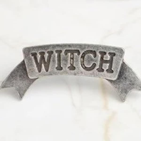 Witch Lapel Pin, WITCH Pin, Ouija Pin, Pagan Pin, Planchette Pin, Wiccan Pin, Magick Pin, Witchy Pin, Mysticum Luna, Hat Pin, Backpack Pin