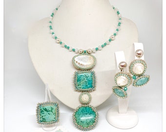 EVRIDIKA natural stone seed bead embroidery set