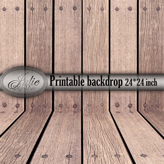 Natural Wood Wall And Wood Floor Digital Backdrop For
