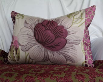Plum floral cushion | Etsy Damask Floral Pillow Cover 14x20 Plum