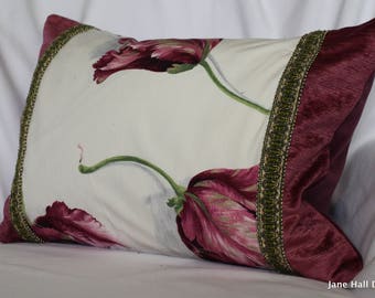 Plum floral cushion | Etsy Damask Floral Pillow Cover 14x20 Plum