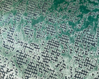 Designers Guild-stof, 'boratti-jade' gesneden fluweel, bekledingsstof, Jane Hall-ontwerp