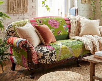 Upcycled 1920s Vintage Sofa: Boho Designer Guild Fabrics