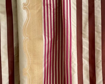 Designers Guild,Burgundy Gold, Silk Stripe, Curtain Home Decor Fabric, From Jane Hall Design