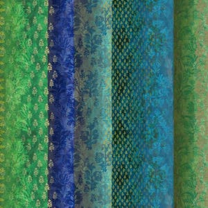 Designers Guild Fabric &quot;KASAVU EMERALD” Blue, Emerald Green, Teal Stripe Pattern, Curtain Fabric, Upholstery Fabric From Jane Hall Design
