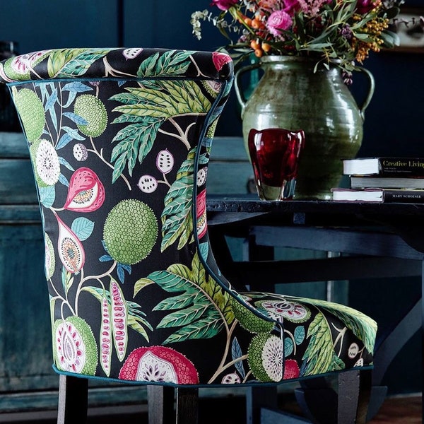 Floral Curtain Black Background Etsy