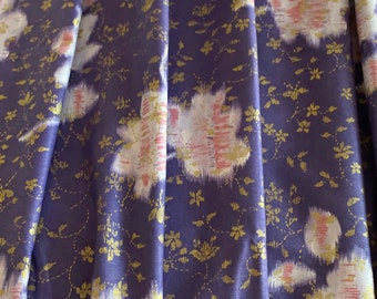 Designers Guild Fabric, “Zora” Blue and White Printed Cotton Floral Curtain Fabric, Upholstery Fabric