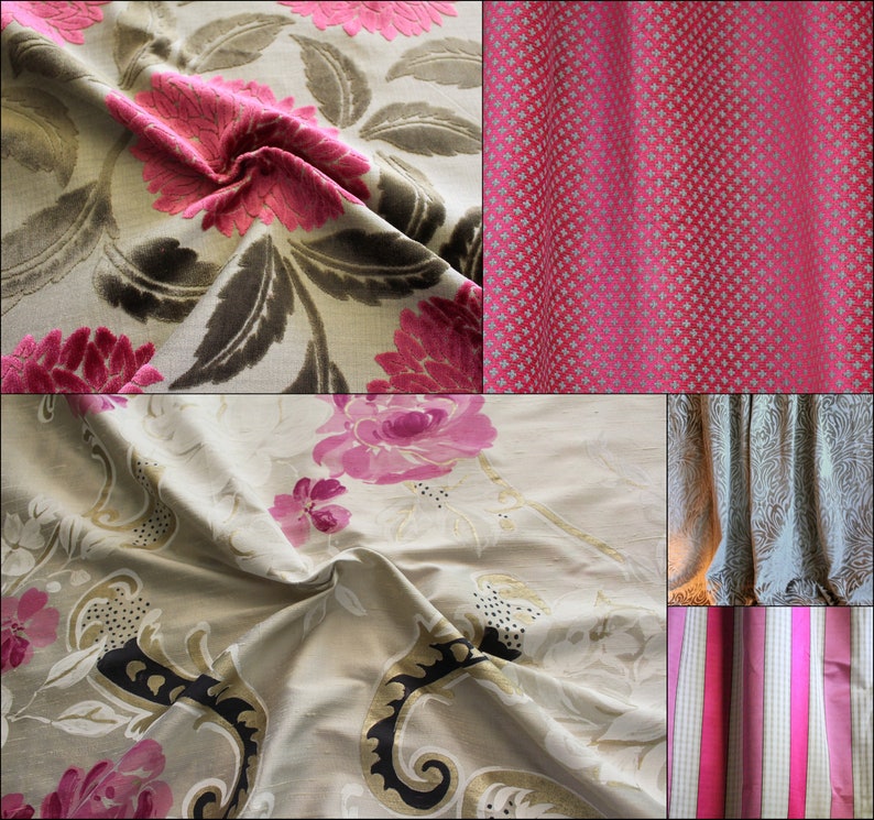 Pink Striped Upholstery Fabric From Jane Hall Design Jab White Grey Woven Jacquard